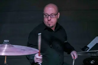 Kyle Herman playing drums